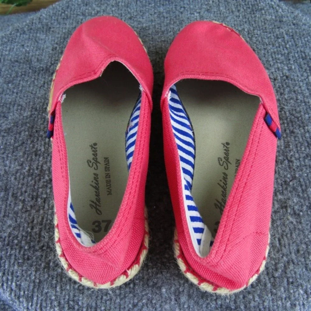 Hawkins Sport Women's  Espadrille Coral Fabric‎ Sz 37 Medium Gently Used 2025